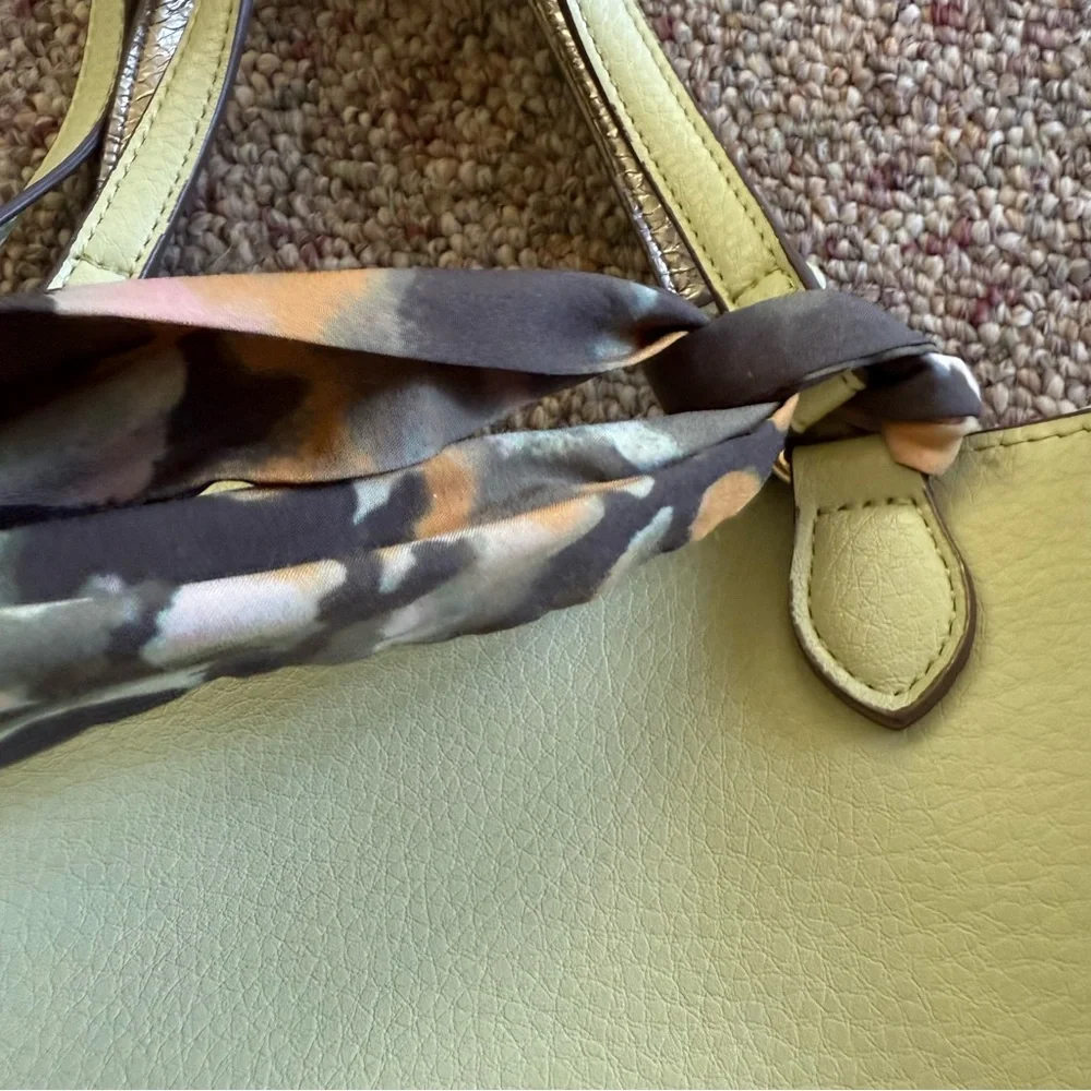 Anne Klein Lime Crossbody Boxy Dual Handle Snap Closure Purse and wristlet